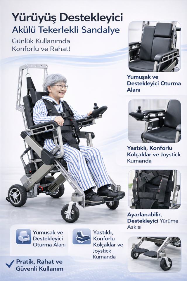 Scuba S770 Standie Yürüyüs Destekleyici Akülü Tekerlekli Sandalye