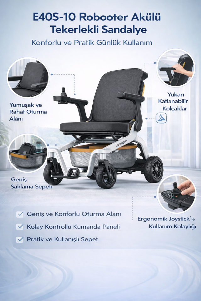 E40S-10 ve 20 Akülü Tekerlekli Sandalye