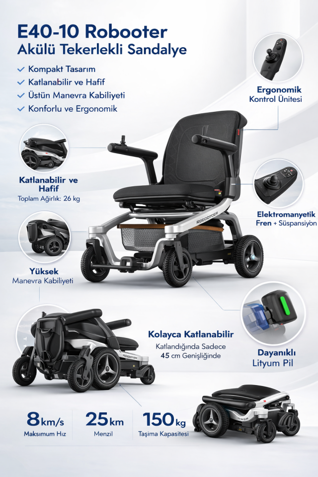 E40-10 ve 20 Akülü Tekerlekli Sandalye