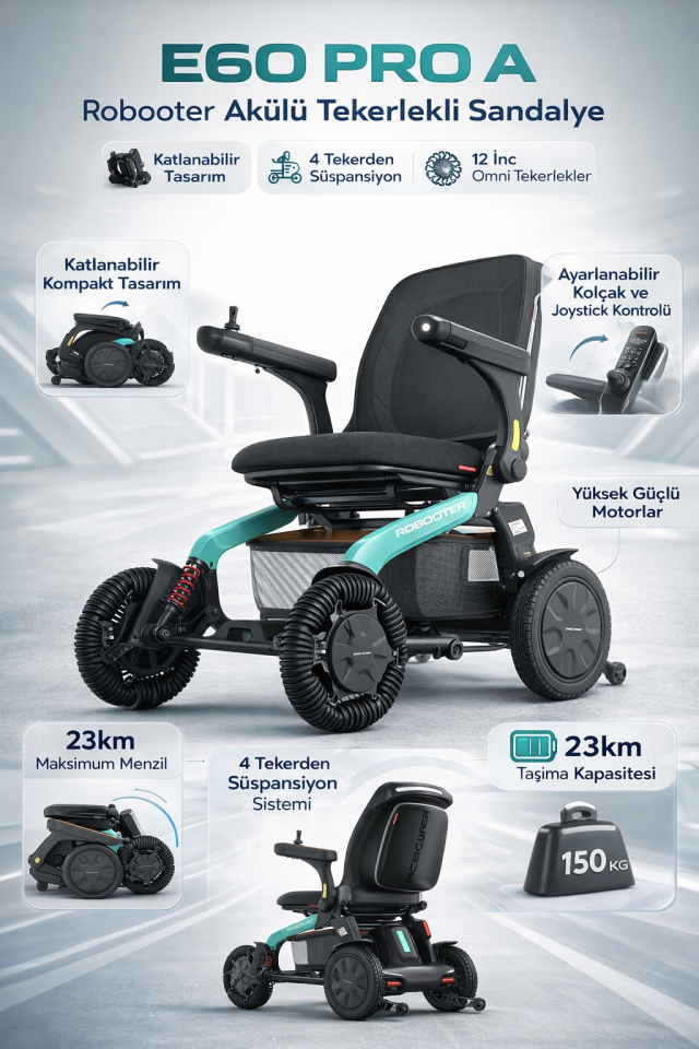 E60 PRO A Akülü Tekerlekli Sandalye