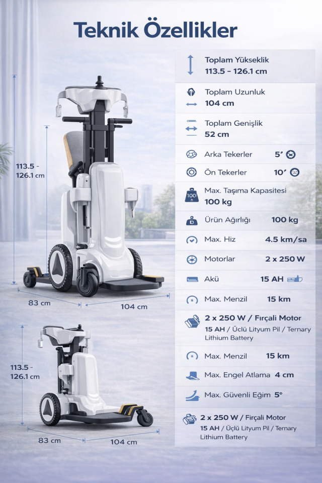 XZ-DROID A  Akülü Tekerlekli Sandalye