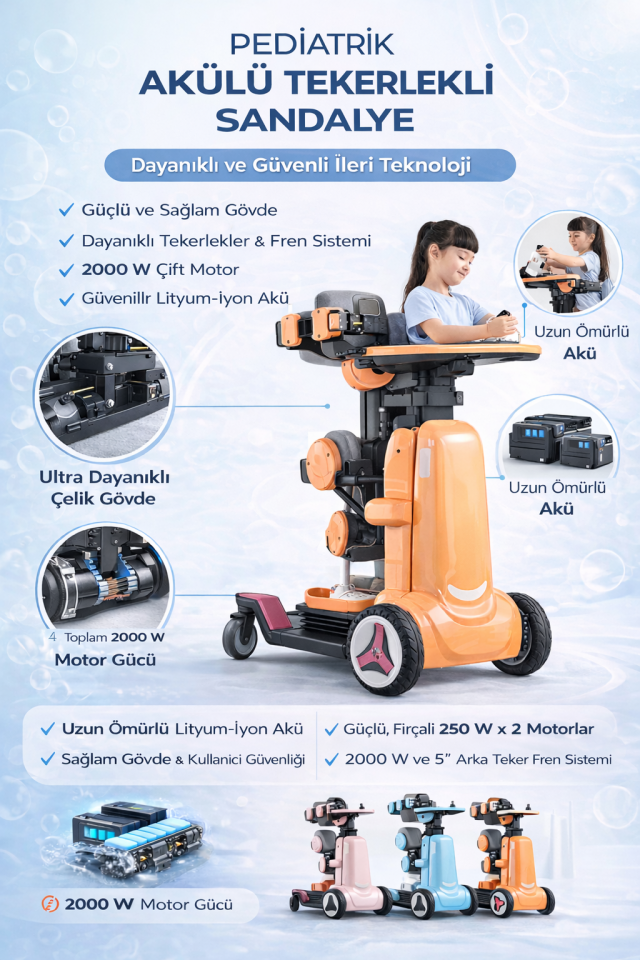 XZ-DROID P Pediatrik (Çocuk) Akülü Tekerlekli Sandalye