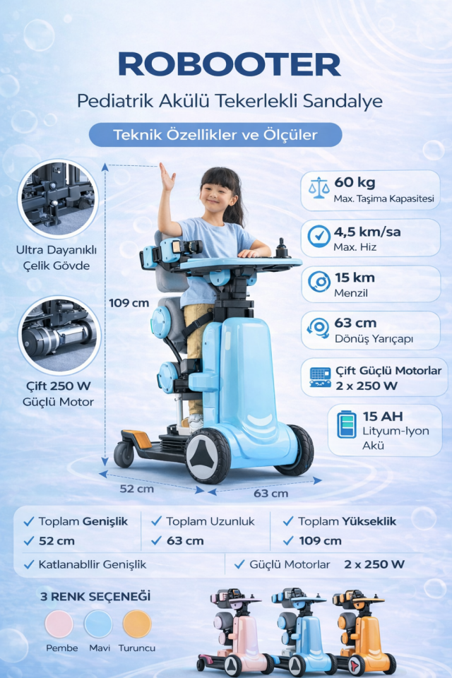 XZ-DROID P Pediatrik (Çocuk) Akülü Tekerlekli Sandalye