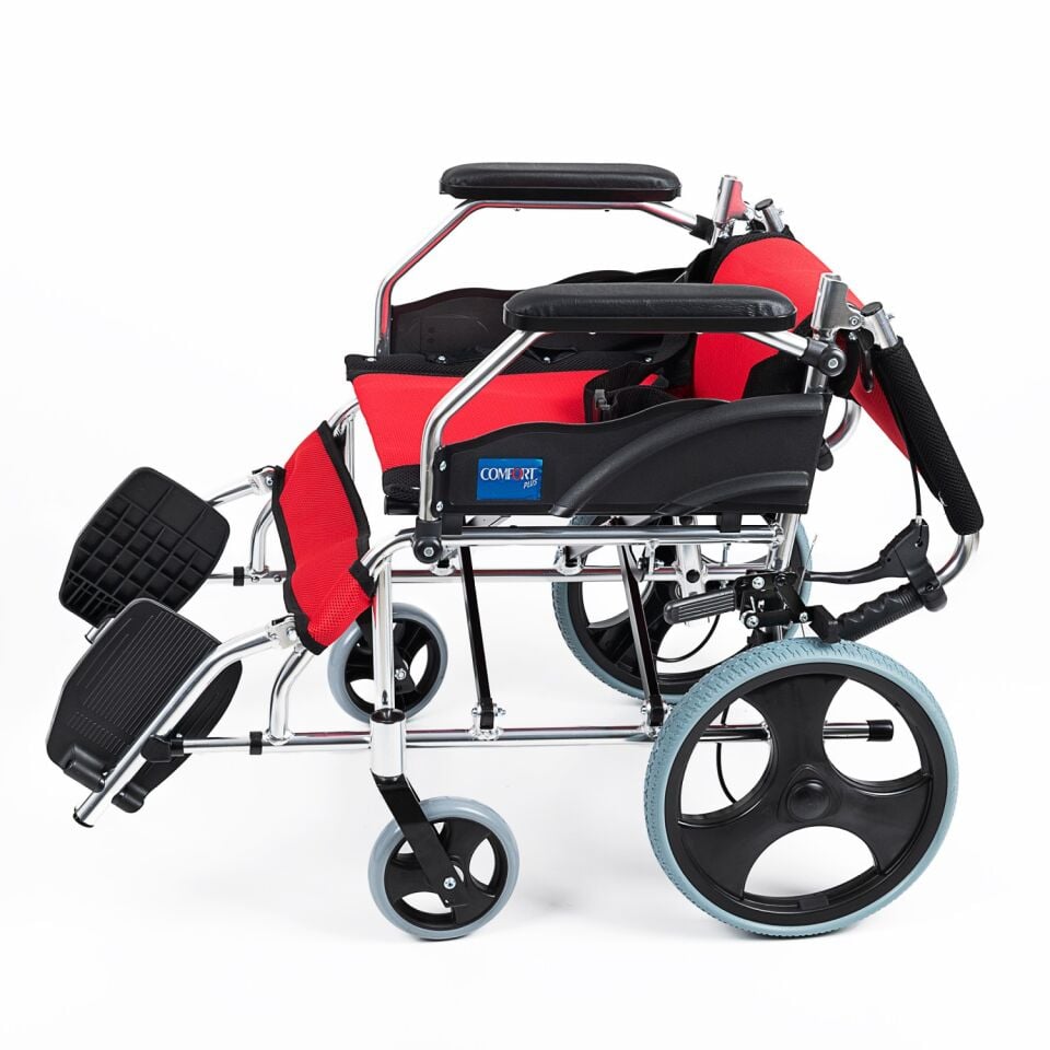 Comfort Plus KY863LABJ-A12 Kırmızı Alüminyum Transfer Özellikli Tekerlekli Sandalye