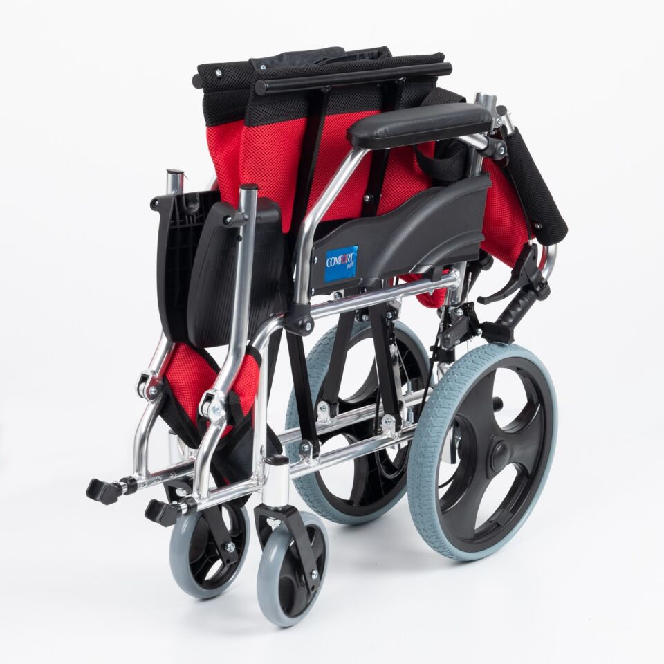 Comfort Plus KY863LABJ-A12 Kırmızı Alüminyum Transfer Özellikli Tekerlekli Sandalye