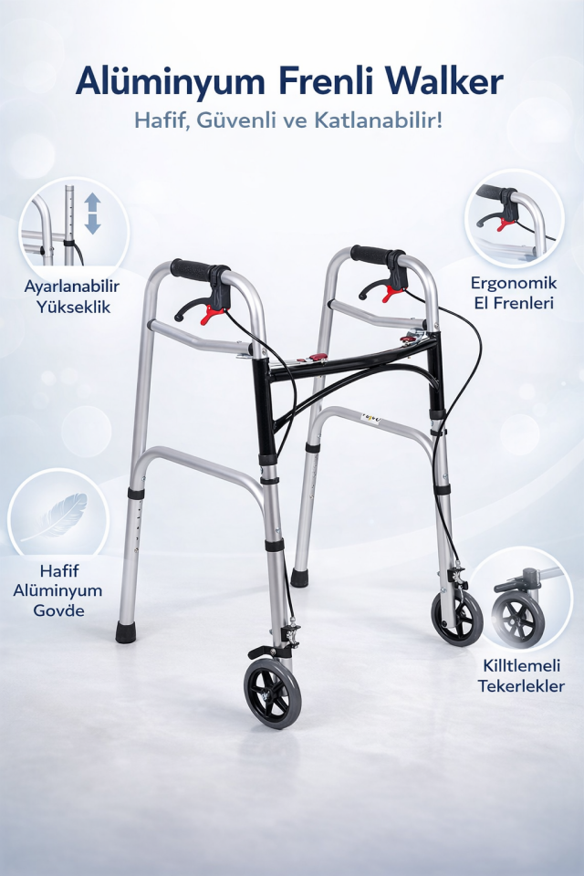 Loco PR-450 Alüminyum Frenli Walker