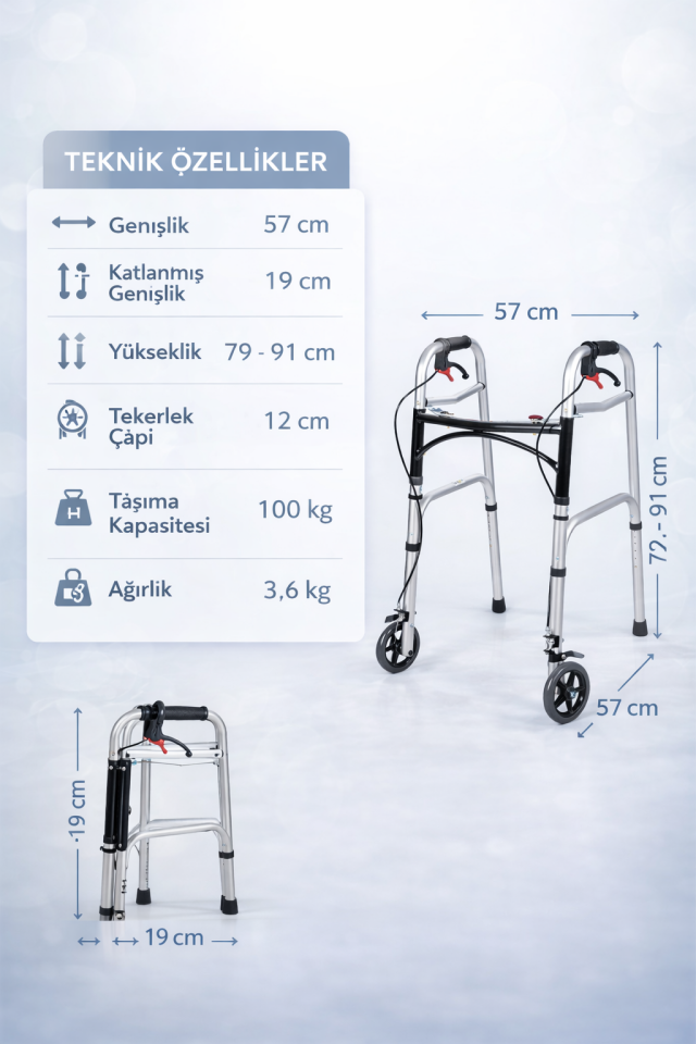 Loco PR-450 Alüminyum Frenli Walker