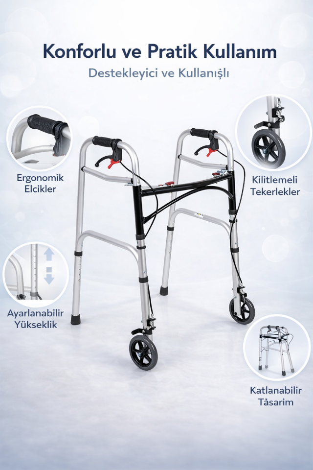 Loco PR-450 Alüminyum Frenli Walker
