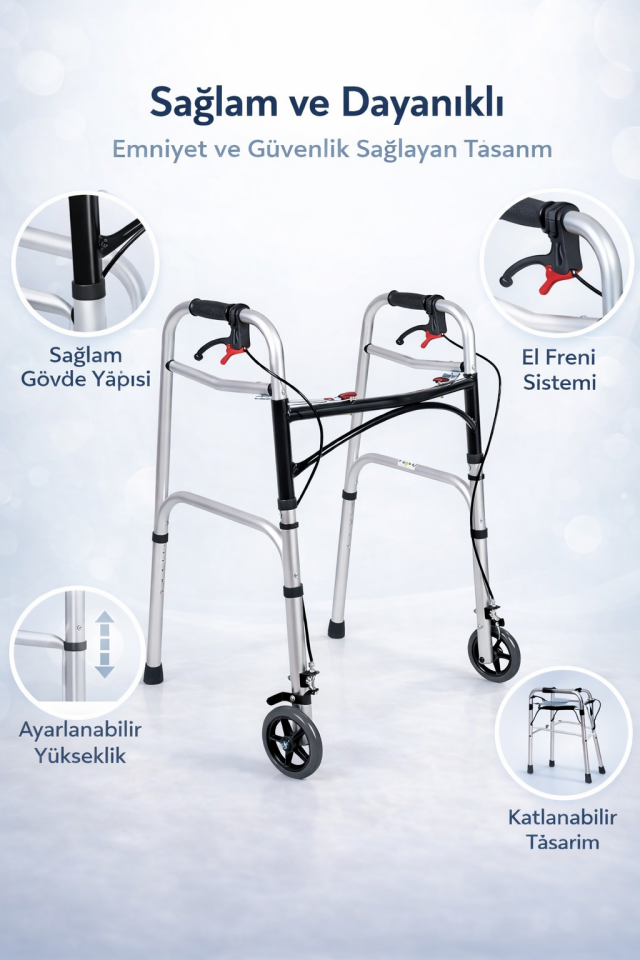 Loco PR-450 Alüminyum Frenli Walker