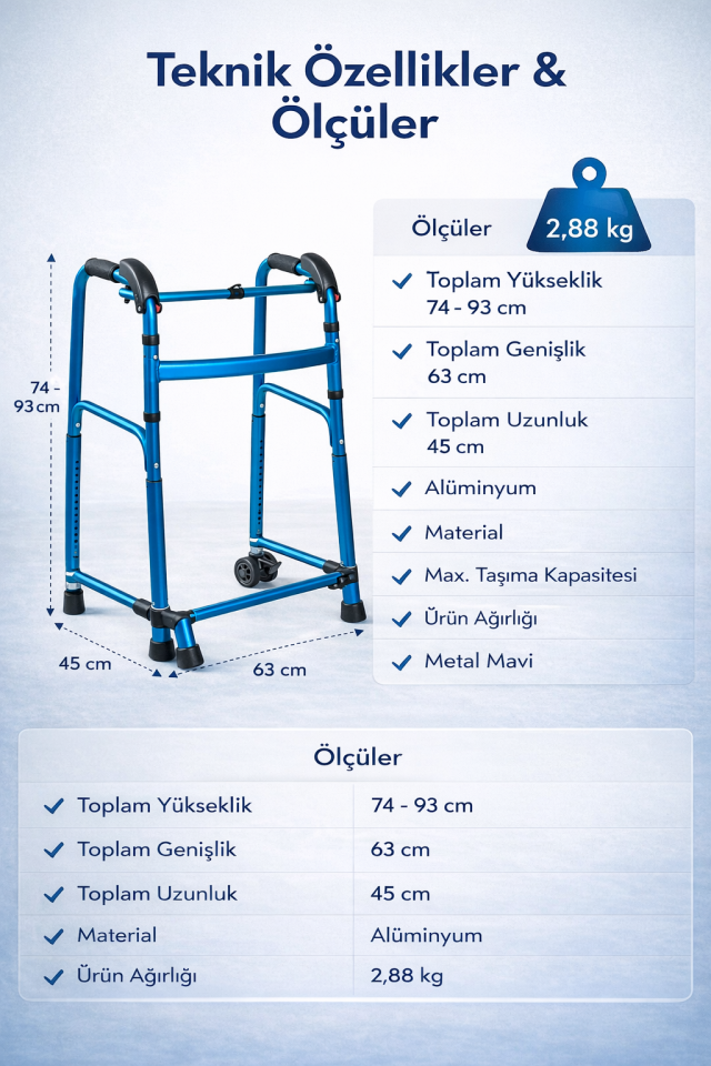 Loco PR-491 Alüminyum Walker (Merdiven Tipi)