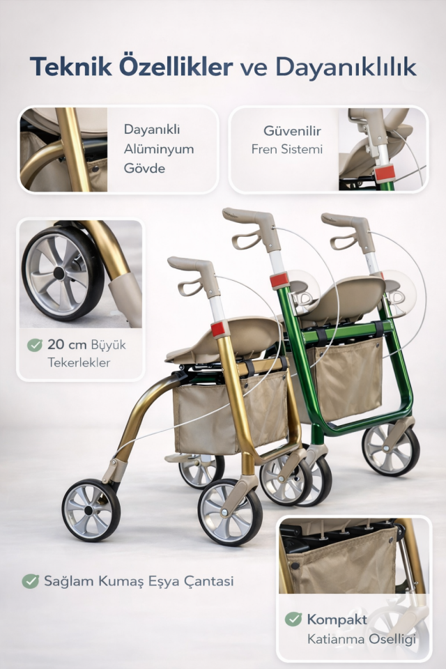 Loco PR-897 Alüminyum Lüks Rolatör