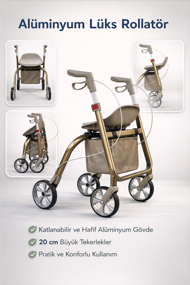 Loco PR-897 Alüminyum Lüks Rolatör