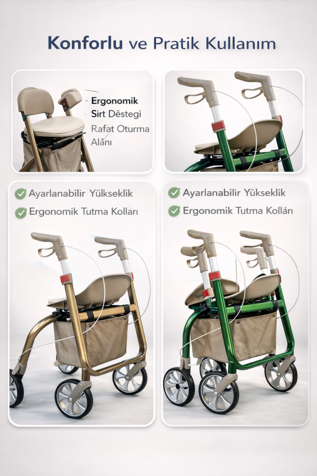 Loco PR-897 Alüminyum Lüks Rolatör