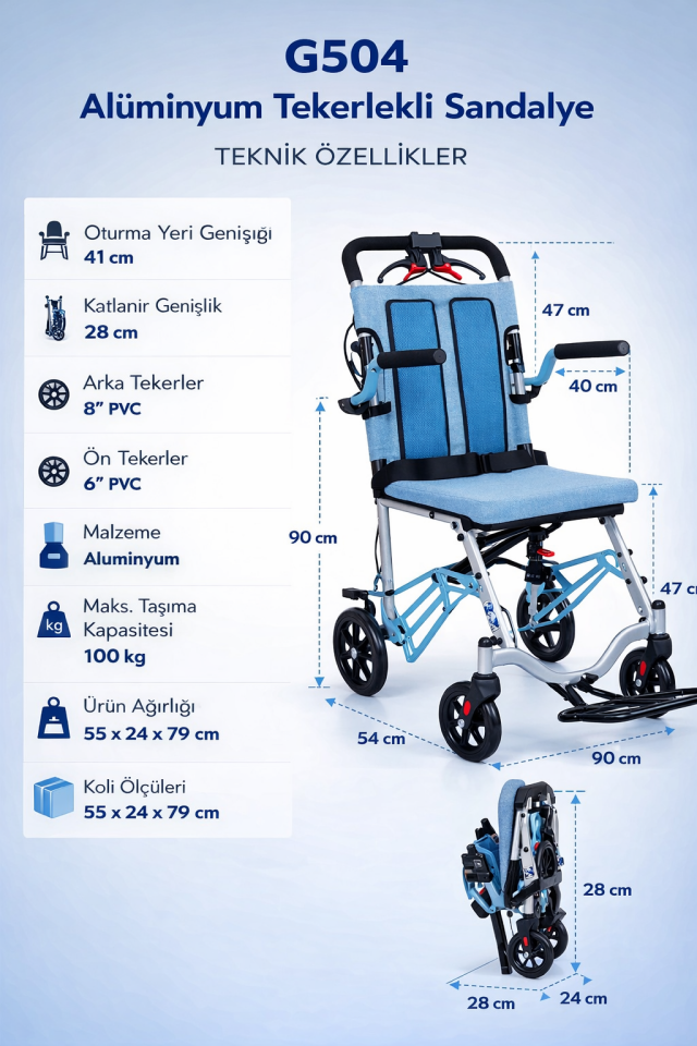 Golfi G504 Alüminyum Transfer Sandalyesi