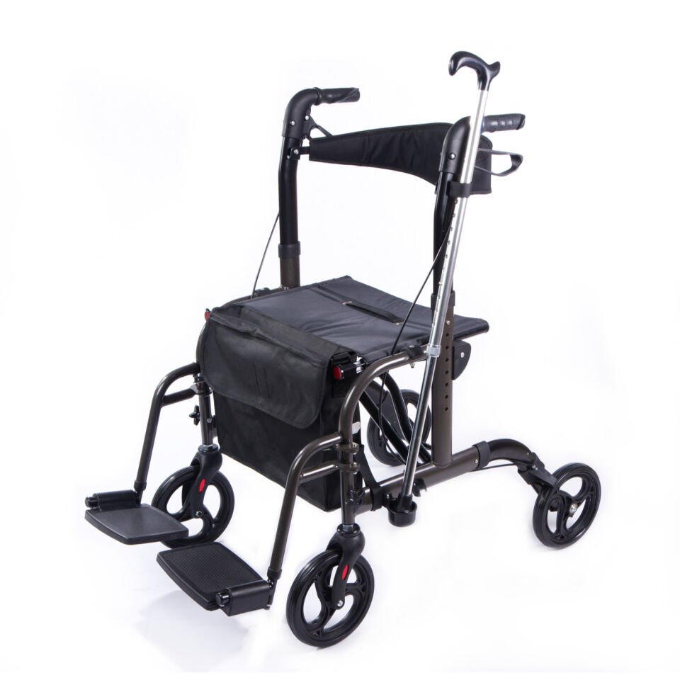 Comfort Plus DM-9124 Lüx Ayak Pedallı Alüminyum Rolatör (Hem Rolatör Hem Tekerlekli Sandalye)