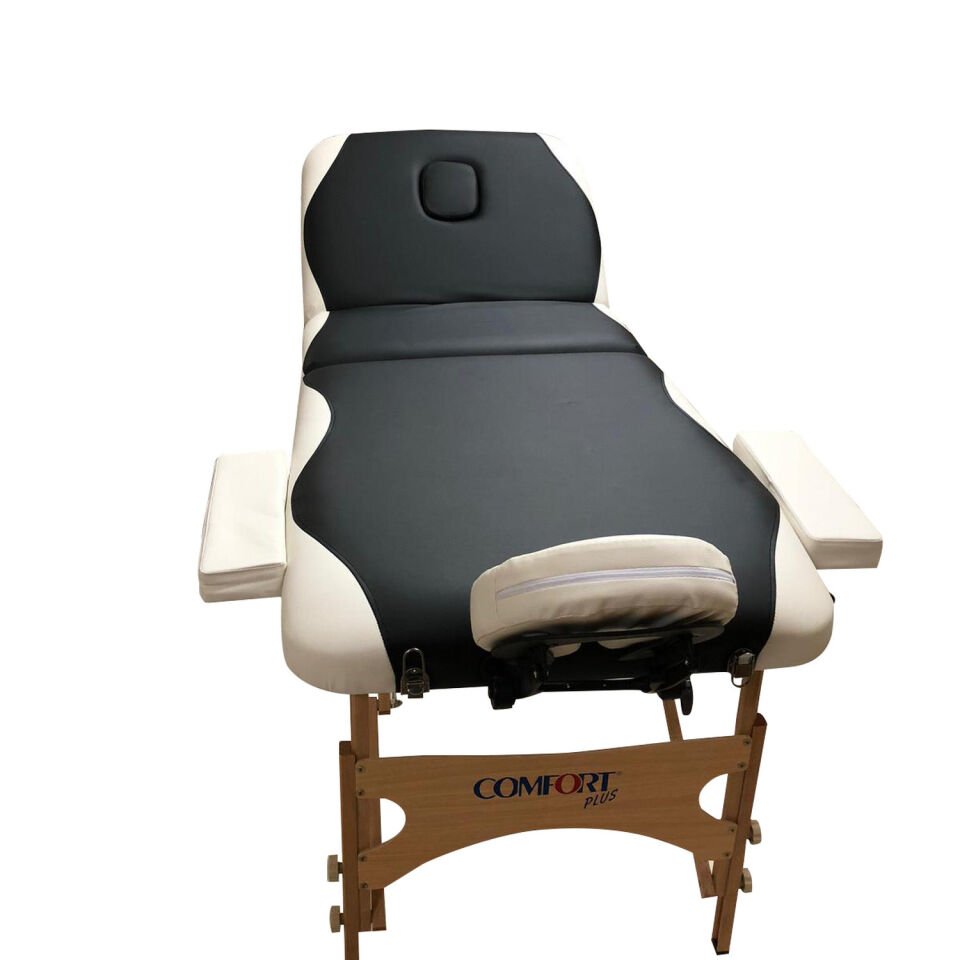 Comfort Plus Ahşap Masaj Masası İthal 305-Siyah Beyaz