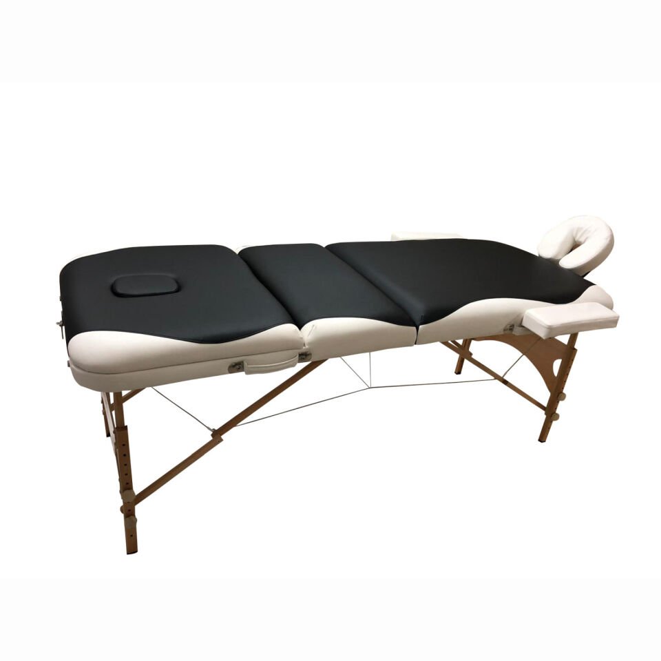 Comfort Plus Ahşap Masaj Masası İthal 305-Siyah Beyaz