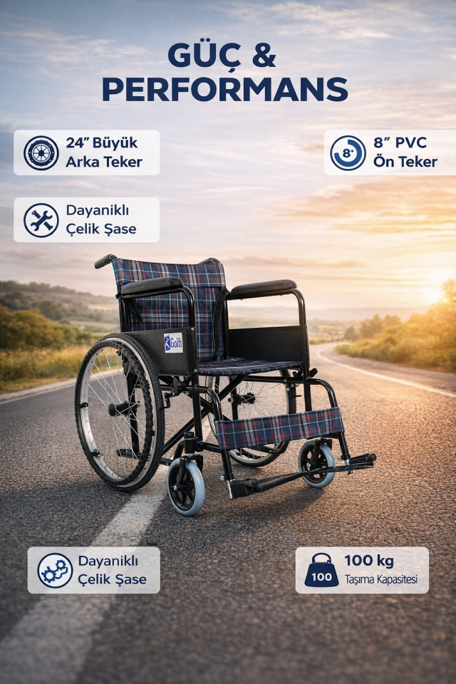 Golfi G100 Ekonomik Tekerlekli Sandalye