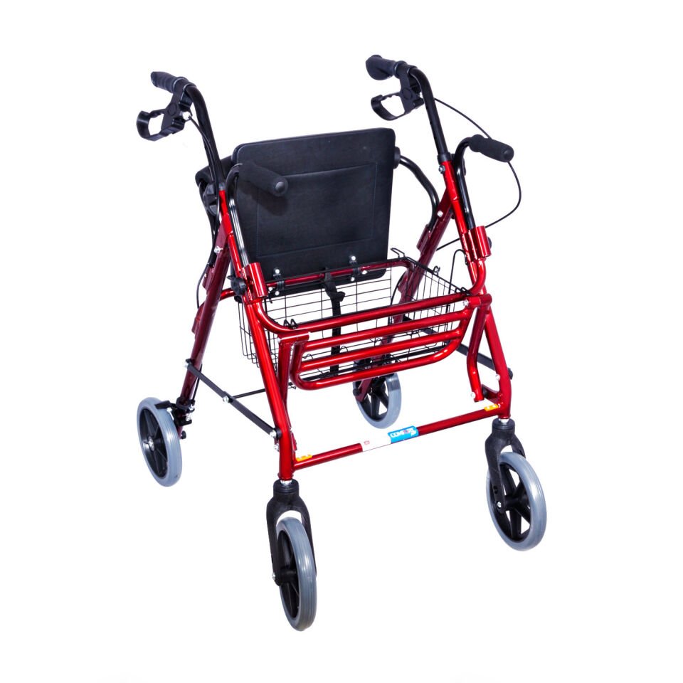 Comfort Plus DM9146 Ayak Pedallı Alüminyum Rolatör (Tekerlekli Sandalye Gibi Kullanma İmkanı)