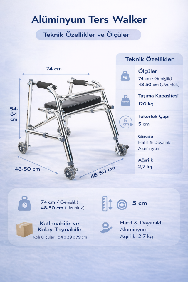Pr-446 Büyük Çocuklar İçin Alüminyum Ters Walker