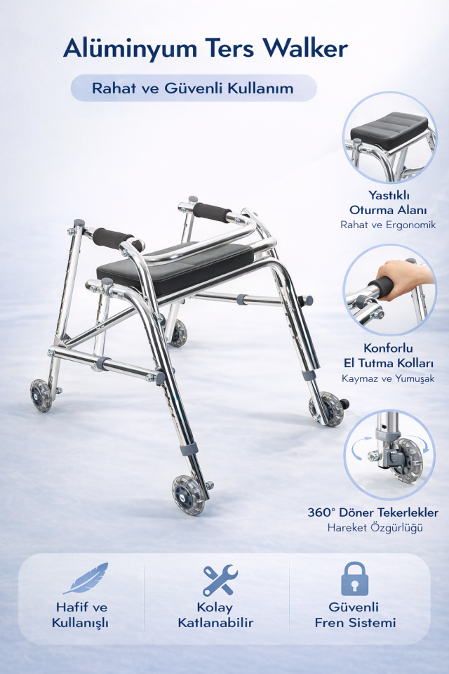 Pr-446 Büyük Çocuklar İçin Alüminyum Ters Walker