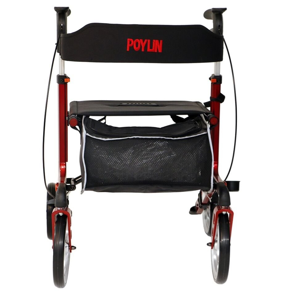 Poylin P888 Ultra Lüks Rolatör Kırmızı - Titanyum Gri