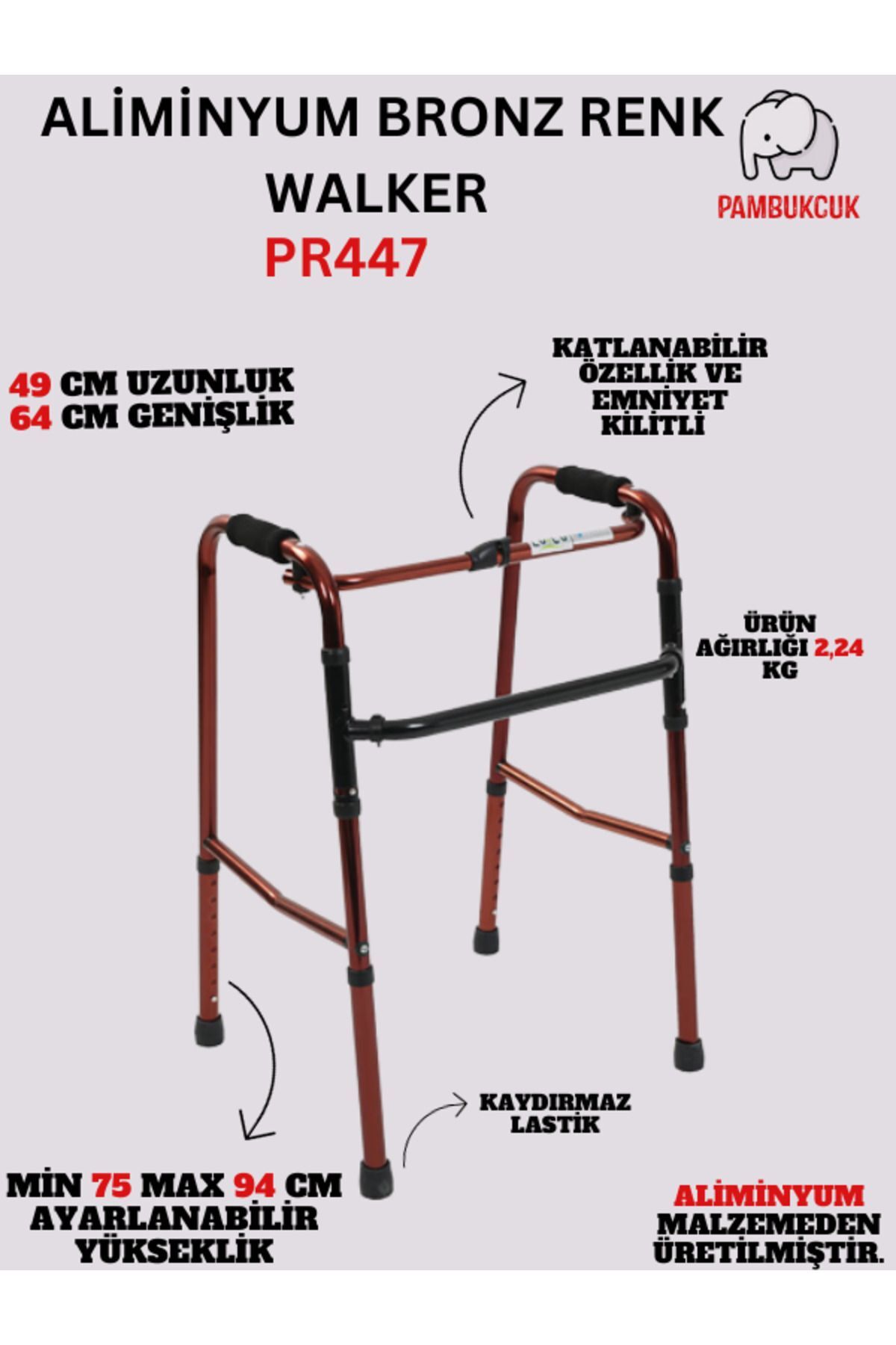 Bronz Renk Alüminyum Walker PR-447
