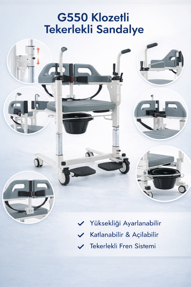 Golfi G550 Klozetli Transfer Sandalyesi