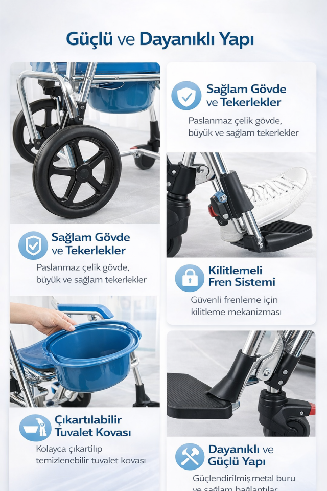 Golfi Aliminyum Klozetli Banyo Tuvalet Sandalyesi G551