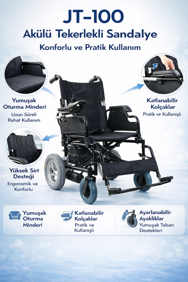 Jetty JT-100 Standart Akülü Tekerlekli Sandalye