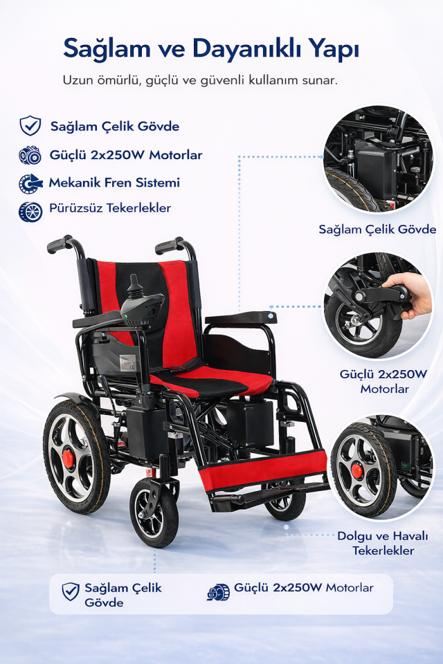 Jetty JT-099 Katlanır Akülü Tekerlekli Sandalye