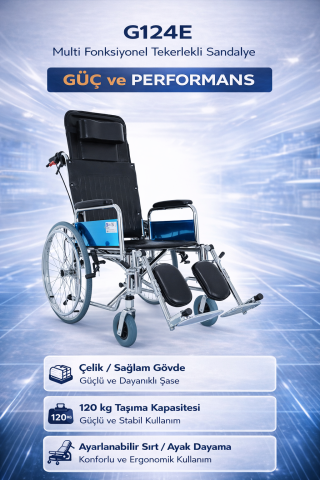 Golfi G124E Multi Fonksiyonel Tekerlekli Sandalye