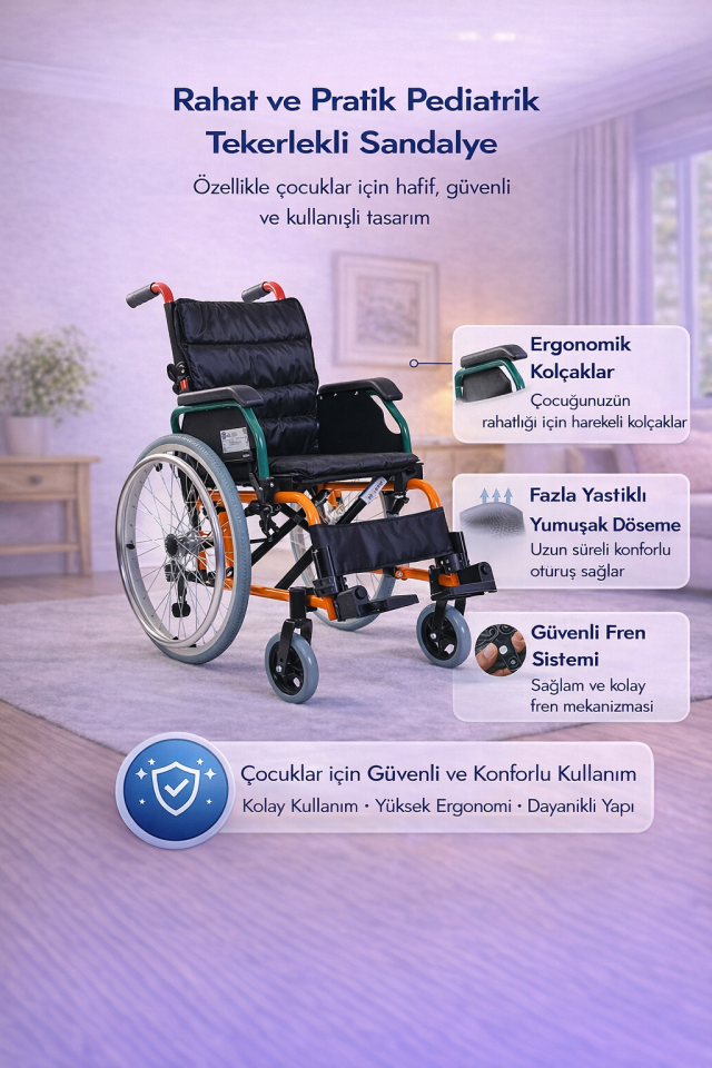 Golfi  G305 Alüminyum Pediatrik (Çocuk) Tekerlekli Sandalye