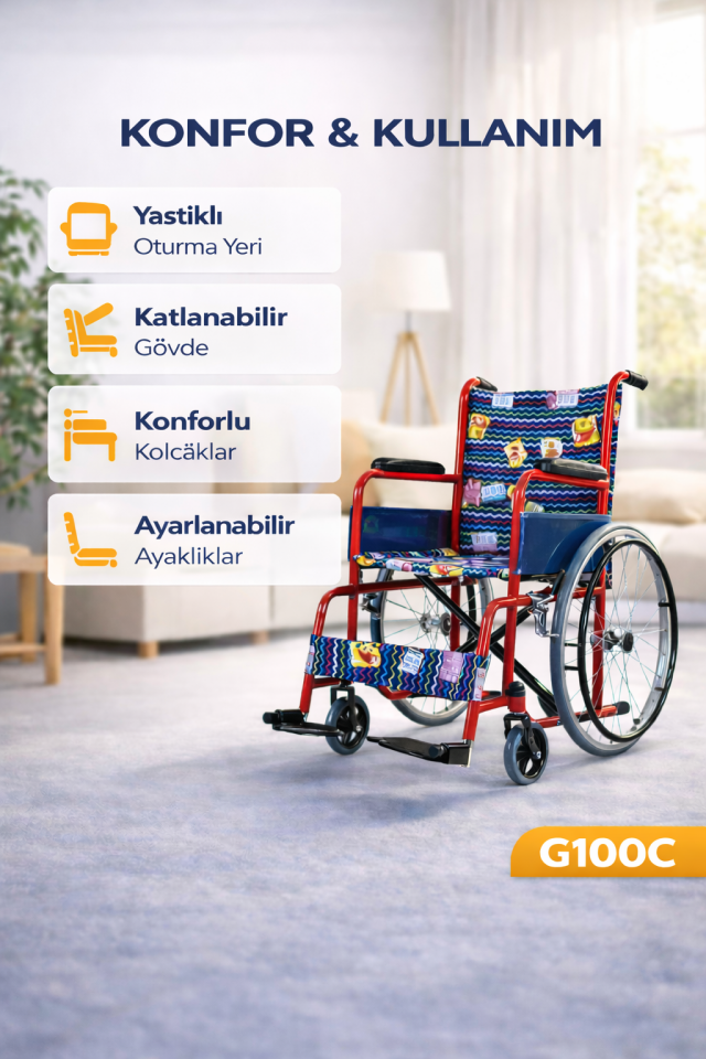 Golfi  G100C Manuel (Çocuk) Pediatrik Tekerlekli Sandalye