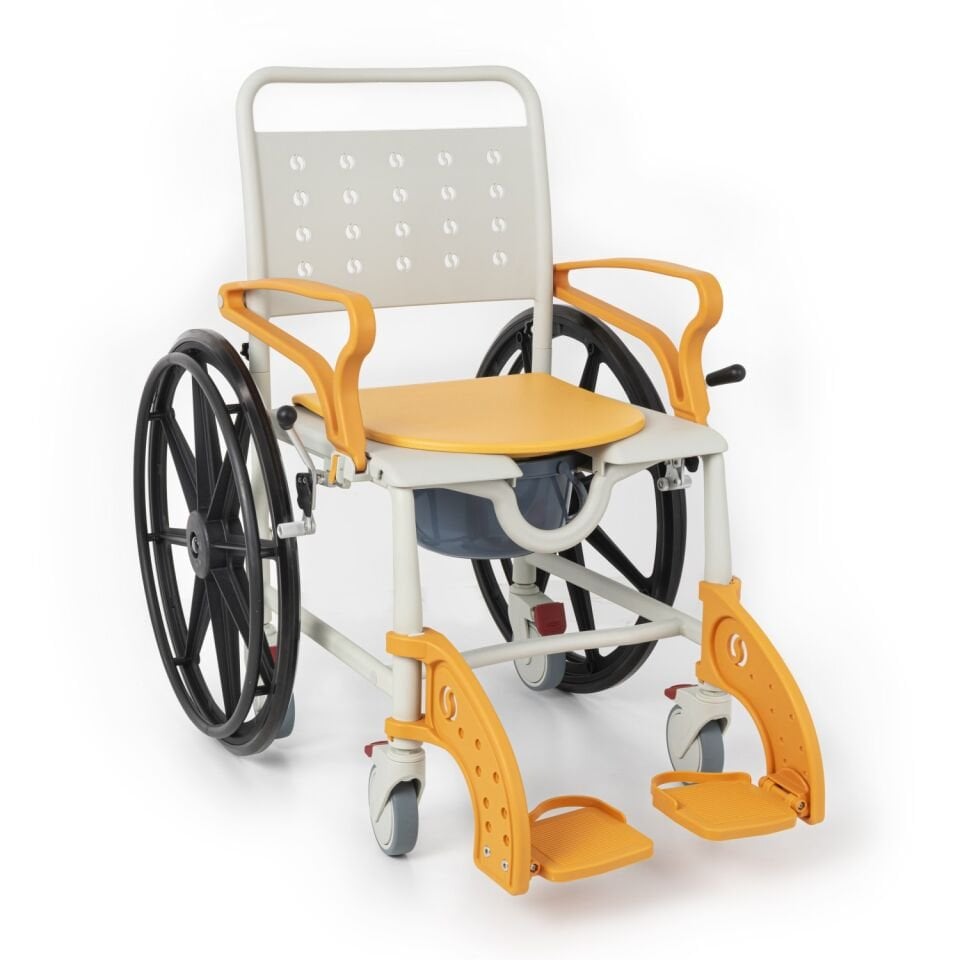 Comfort Plus DM-8088B Banyo ve Tuvalet Sandalyesi  (Turuncu) (6 Tekerlekli)