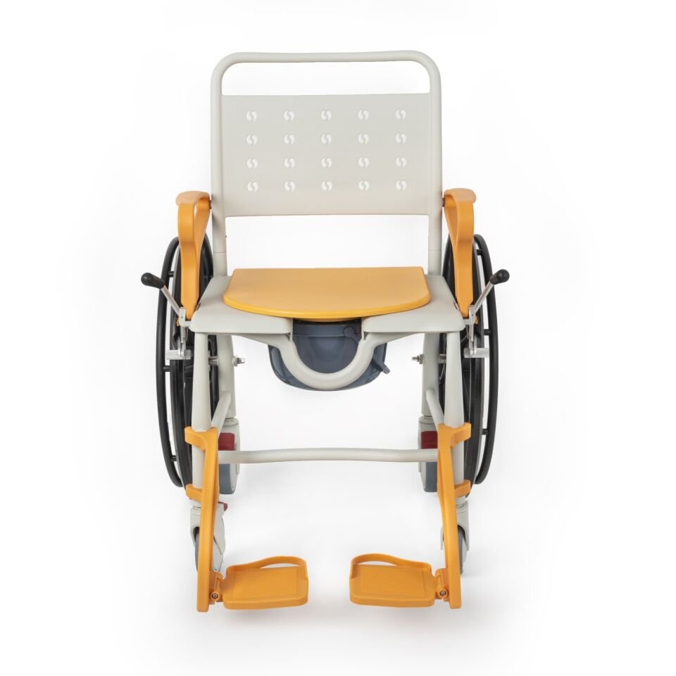 Comfort Plus DM-8088B Banyo ve Tuvalet Sandalyesi  (Turuncu) (6 Tekerlekli)