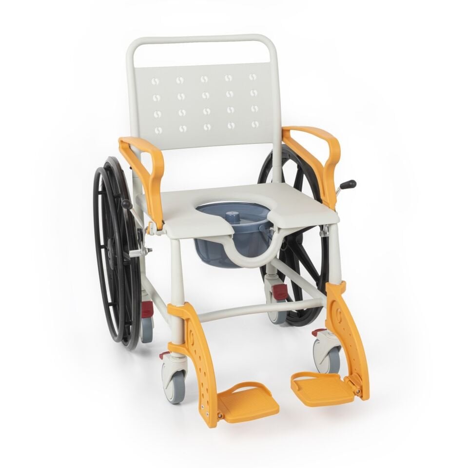 Comfort Plus DM-8088B Banyo ve Tuvalet Sandalyesi  (Turuncu) (6 Tekerlekli)