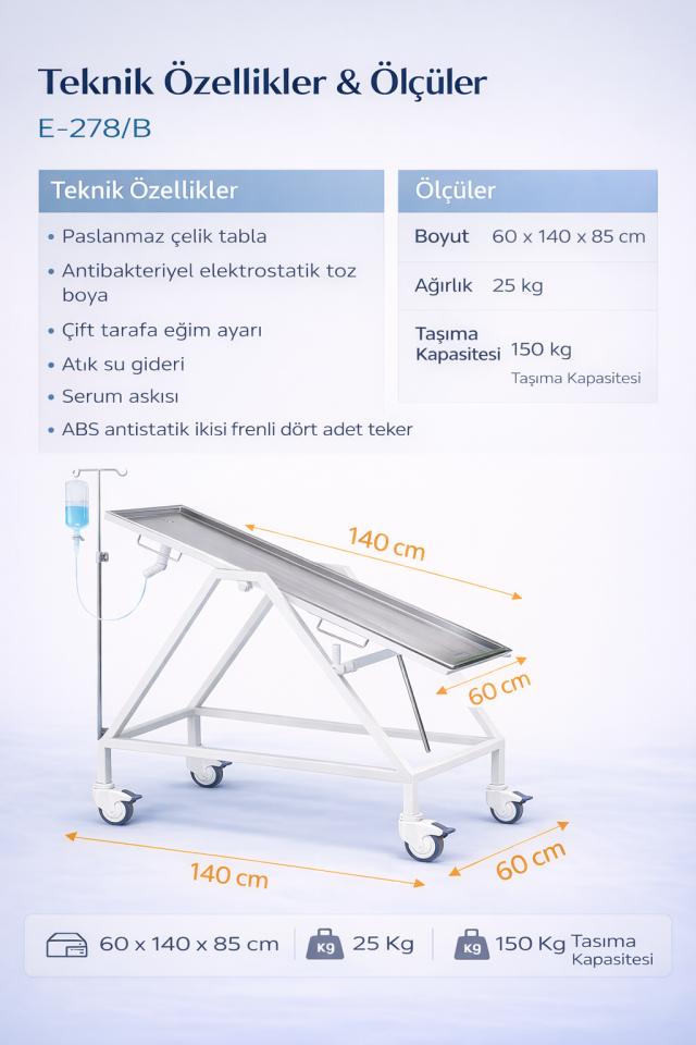 Veteriner Muayene Masası E-278/B