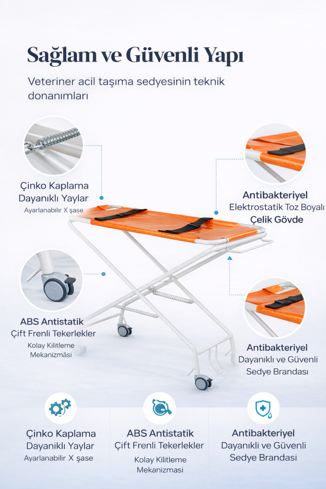 Veteriner Acil Taşıma Sedyesi E-279/D