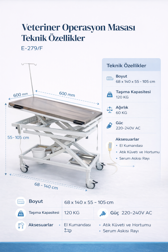 Veteriner Operasyon Masası E-279/F
