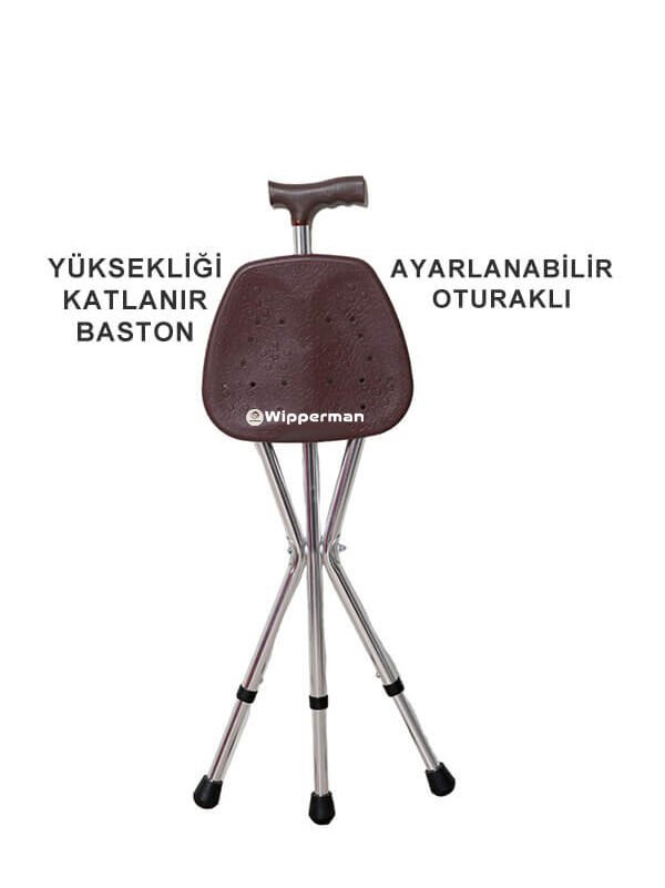 Wipperman W530 Ayarlanabilir Oturma Aparatlı Baston