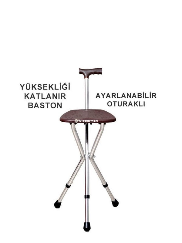 Wipperman W530 Ayarlanabilir Oturma Aparatlı Baston