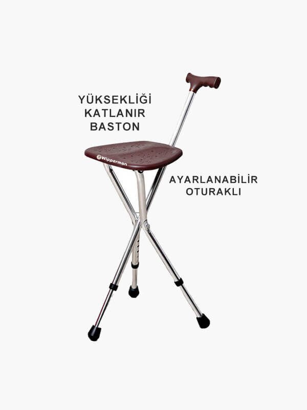 Wipperman W530 Ayarlanabilir Oturma Aparatlı Baston