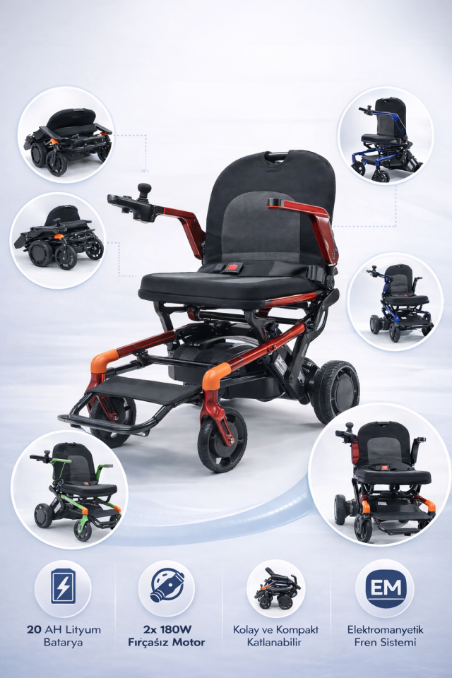 Scuba S480 Smart Akülü Tekerlekli Sandalye 20 AH AKÜ