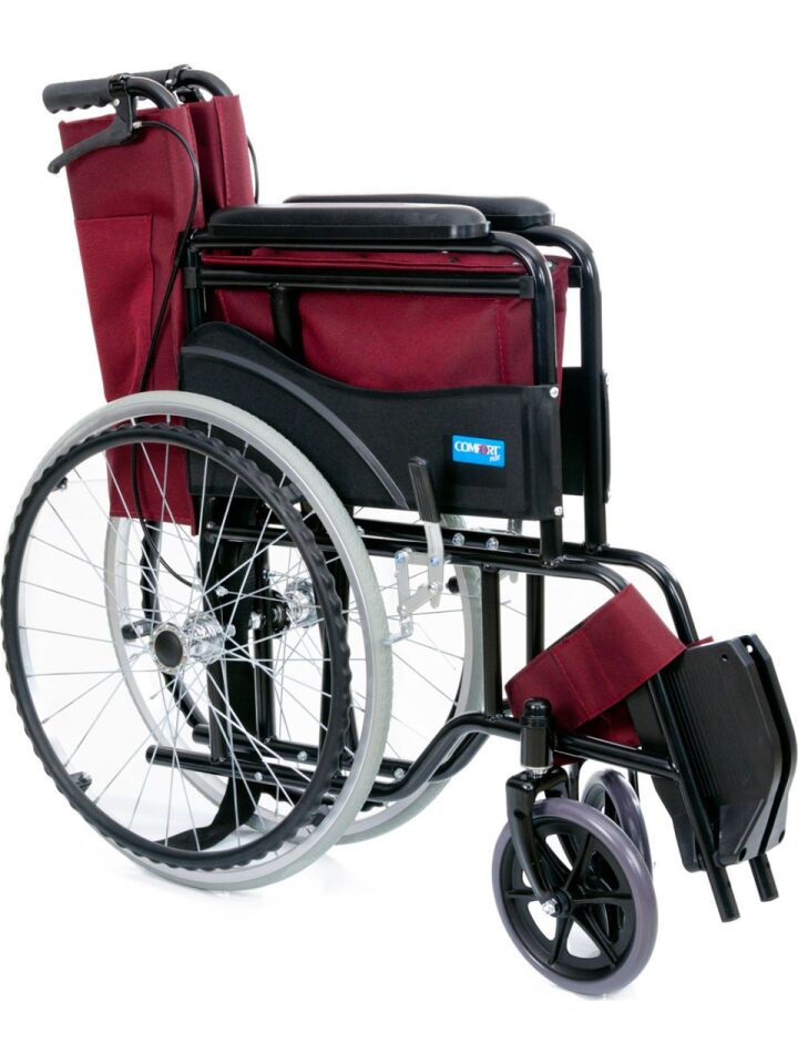 Comfort Plus KY-809BJ Bordo Standart Tekerlekli Sandalye Bordo Kumaş